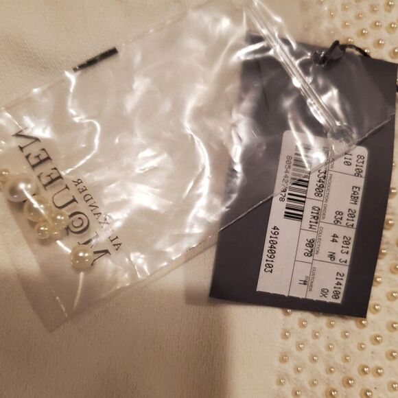 NWT. $2385 ALEXANDER MCQUEEN FAUX PEARL DRESS Sz M - Picture 14 of 16